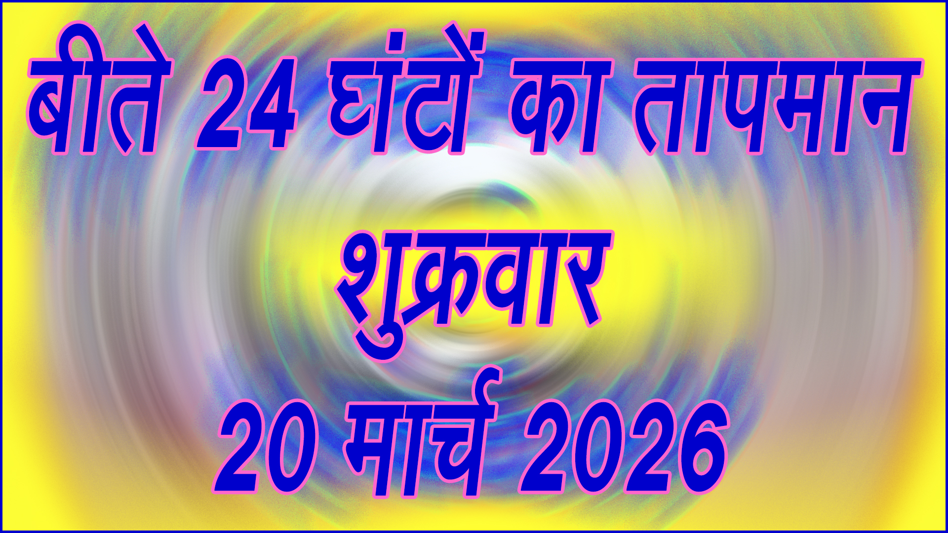 🔥 लगातार चढ़ रहा पारा: 20 मार्च 2026 का तापमान रिकॉर्ड, गर्मी ने बढ़ाई चिंता