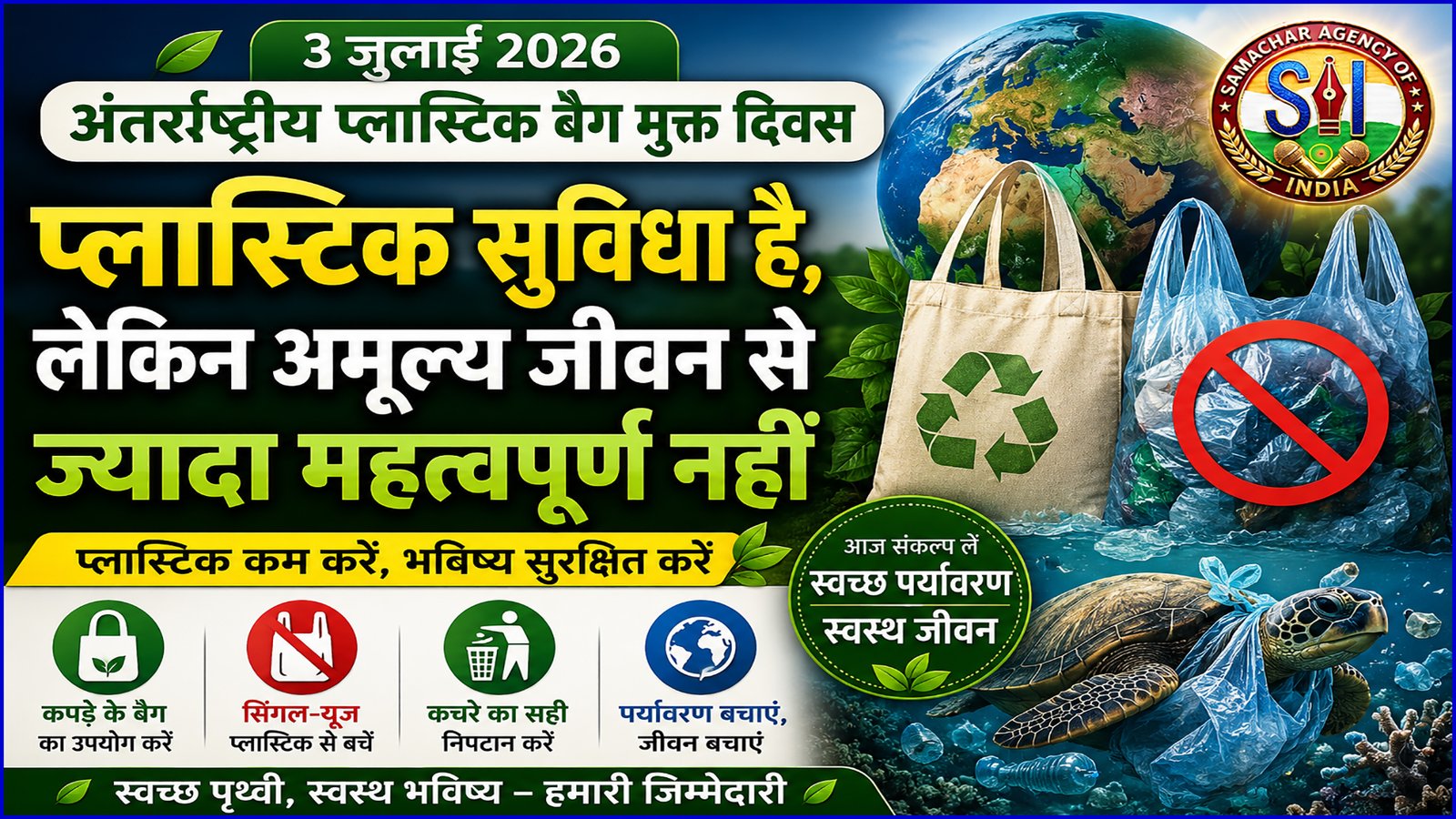 प्लास्टिक सुविधा है, लेकिन अमूल्य जीवन से ज्यादा महत्वपूर्ण नहीं; 3 जुलाई को क्यों मनाया जाता है अंतर्राष्ट्रीय प्लास्टिक बैग मुक्त दिवस?